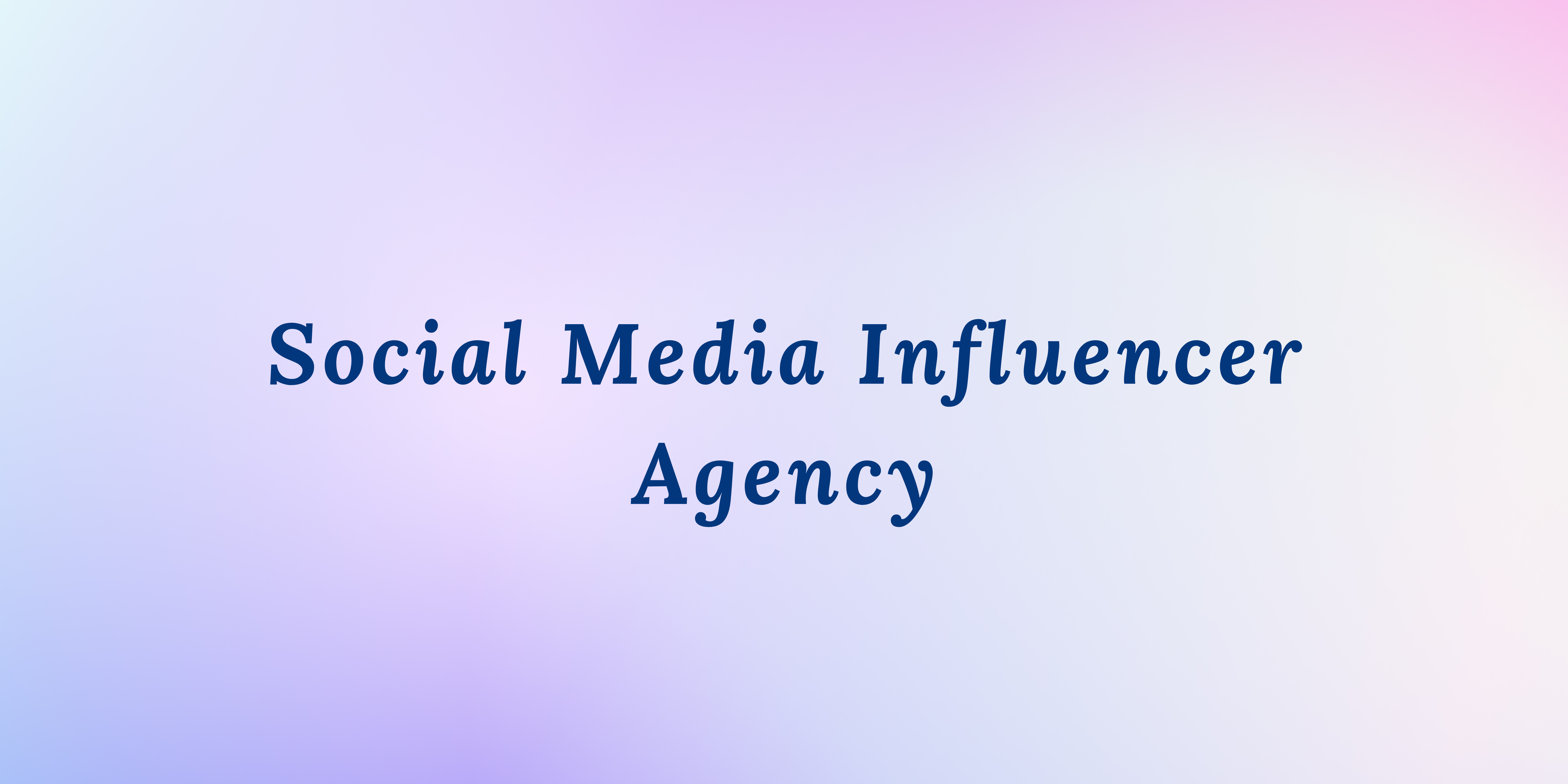Social Media Influencer Agency